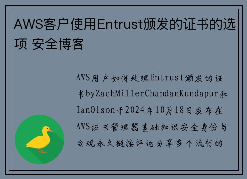 AWS客户使用Entrust颁发的证书的选项 安全博客