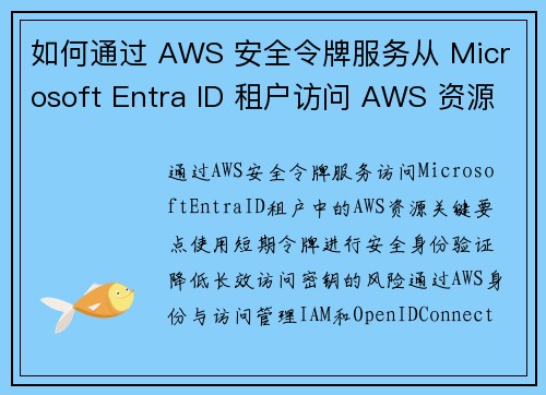 如何通过 AWS 安全令牌服务从 Microsoft Entra ID 租户访问 AWS 资源 安全